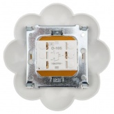 Выключатель двухклавишный Kranz HAPPY Ромашка скрытой установки, желтый/белый