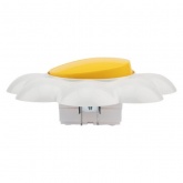 Выключатель двухклавишный Kranz HAPPY Ромашка скрытой установки, желтый/белый