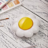 Выключатель двухклавишный Kranz HAPPY Ромашка скрытой установки, желтый/белый