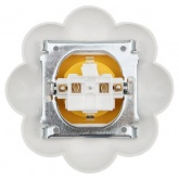 Розетка одноместная Kranz HAPPY Ромашка скрытой установки, с заземлением и защитными шторками, желта