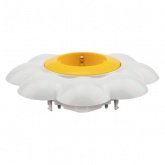 Розетка одноместная Kranz HAPPY Ромашка скрытой установки, с заземлением и защитными шторками, желта