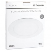 Светодиодный светильник Feron AL500 встраиваемый 15W 4000K белый