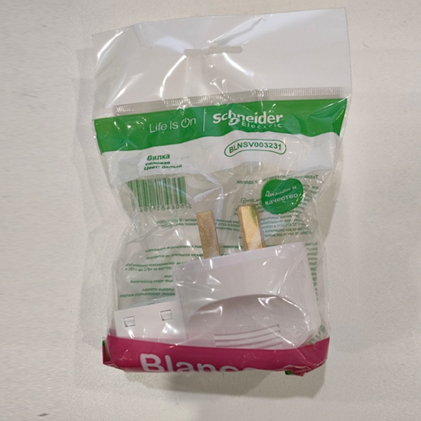 Силовая вилка для плиты однофазная 2Р+N, 32А, 220В, белая Schneider Electric Blanca