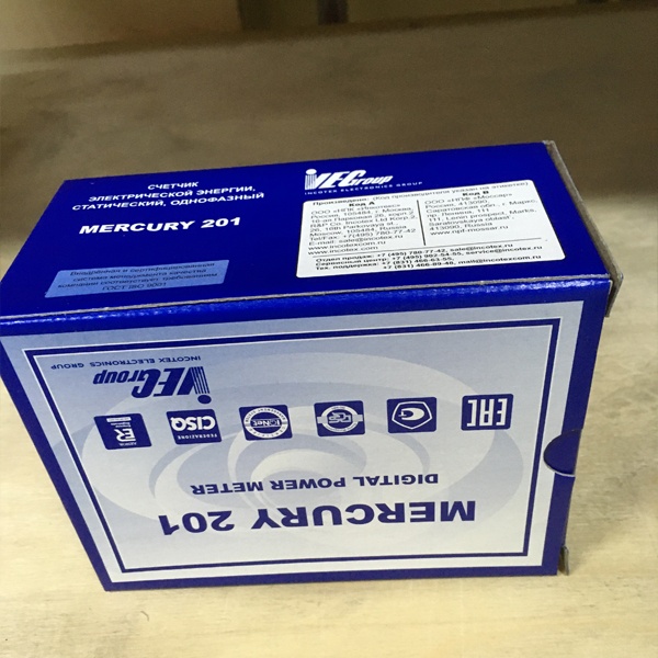 Однотарифный однофазный счетчик электрической энергии Меркурий 201.5