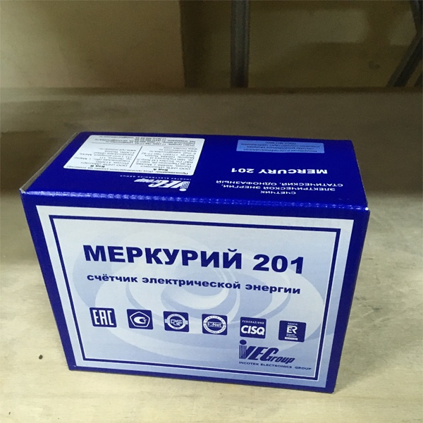 Однотарифный однофазный счетчик электрической энергии Меркурий 201.5