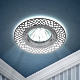 Светильник ЭРА DK LD42 WH/CH /1 декоративный со светодиодной подсветкой MR16, белый/хром