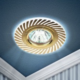 Светильник ЭРА DK LD39 WH/GD /1 декоративный со светодиодной подсветкой MR16, белый/золото