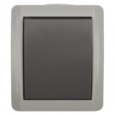 Выключатель одноклавишный открытой установки Kranz Industrial IP54 серый