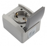 Розетка Kranz Industrial одноместная открытой установки с заземлением 2П+3 IP54 керамика серый