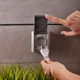 Розетка Kranz Industrial одноместная открытой установки с заземлением 2П+3 IP54 керамика серый