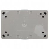 Блок из 2 розетки Kranz Industrial 2х2П+3 горизонтальный открытой установки IP54 серый