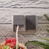 Блок из 2 розетки Kranz Industrial 2х2П+3 горизонтальный открытой установки IP54 керамика серый