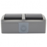 Блок из 2 розетки Kranz Industrial 2х2П+3 горизонтальный открытой установки IP54 керамика серый