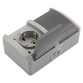 Блок из 2 розетки Kranz Industrial 2х2П+3 горизонтальный открытой установки IP54 керамика серый