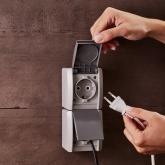 Блок из 2 розетки Kranz Industrial 2х2П+3 вертикальный открытой установки IP54 серый