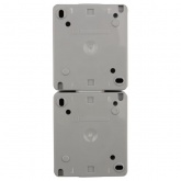 Блок из 2 розетки Kranz Industrial 2х2П+3 вертикальный открытой установки IP54 керамика серый