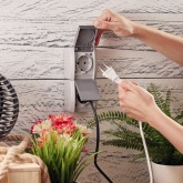 Блок из 2 розетки Kranz Industrial 2х2П+3 вертикальный открытой установки IP54 керамика серый