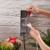 Блок из 2 розетки Kranz Industrial 2х2П+3 вертикальный открытой установки IP54 керамика серый