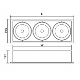 Светодиодный светильник карданный Foton FL-LED Grille-111-3 90W 3000K 230V 7200Lm 35° белый