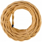 Ретро провод Bironi витой 3х0,75 песочное золото плетеный [бухта 5м]