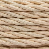 Кабель двойной витой коаксиальный в декоративной оплетке 75 Ом песочное золото матовый [бухта 20м]