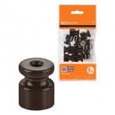 Изолятор для ретро провода TDM пластиковый коричневый [упак.10 шт]