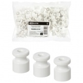 Изолятор для ретро провода TDM пластиковый белый [упак.100 шт]