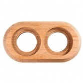 Рамка 2-местная Bironi для монтажа с декоративной трубой бук цвет Натурель