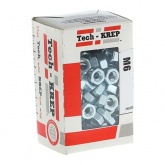 Гайка шестигранная Tech-KREP М6 оцинкованная DIN934 (200шт) - коробка с окном (0,449кг)