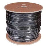 Кабель витая пара экранированный FTP 4PR 24 AWG cat 5e outdoor CU уличный с тросом [бухта 305м] Rexa (провод для интернета)