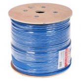 Кабель витая пара Rexant экранированный FTP 4PR 23AWG cat 6 CU синий 8 жил [305м] (провод для интернета)