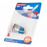 Кнопка антивандальная d22 12V с фиксацией (6с) ON-OFF/OFF-ON подсв/красная (блистер) REXANT
