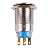 Кнопка антивандальная Rexant d19 12V с фиксацией (5с) ON-OFF/OFF-ON подсв/зеленая