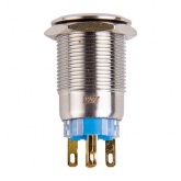 Кнопка антивандальная Rexant d19 12V с фиксацией (5с) ON-OFF/OFF-ON подсв/красная