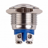 Кнопка антивандальная Rexant d16 12V без фиксации (2c винт) (ON)-OFF сфера