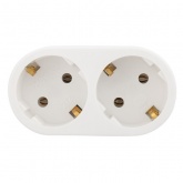 Двойник электрический Rexant 16 А с заземлением белый