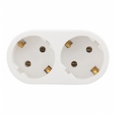 Двойник электрический Rexant 16 А с заземлением белый