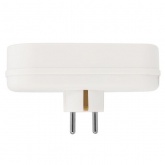 Тройник электрический линейный Rexant 16 А с заземлением белый