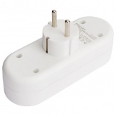 Тройник электрический линейный Rexant 16 А с заземлением белый