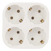 Четверник электрический Rexant 16 А с заземлением белый