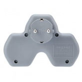 Двойник электрический Rexant 16 А с заземлением и защитными шторками + 2 USB порта, 2,4 А, белый