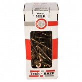 Саморез универсальный Tech-KREP 6,0х50 желтый цинк потайная головка [коробка 100шт]