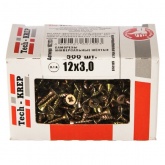 Саморез универсальный Tech-KREP 3,0х12 желтый цинк потайная головка [коробка 500шт]