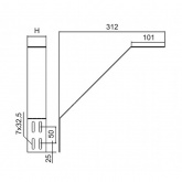Соединитель универсальный Ostec плавный для лотка высотой 50мм (1,2мм)