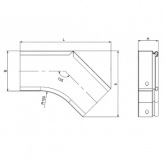 Угол плоский Ostec плавный 90 град. к лотку 200х100