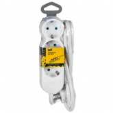 Удлинитель ИЭК UNO У03 3х2P+PE со шторками 3м 3х1,5мм2 16А/250В белый/серый