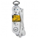 Удлинитель ИЭК UNO У03В 3х2P+PE со шторками и выключателем 5м 3х1,5мм2 16А/250В белый/серый