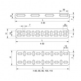 Пластина ИЭК соединительная для кабельных лотков высотой 100 мм