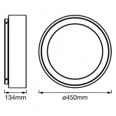 Светильник светодиодный Ledvance Smart WIFI Orbis CYLNR RD TW GR 26W 3000-6500K 220V 2490Lm 450mm
