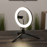 Лампа кольцевая LED Mobile Camera Light Ring Desktop 5.5W USB клипса для телефона сэлфи тренога